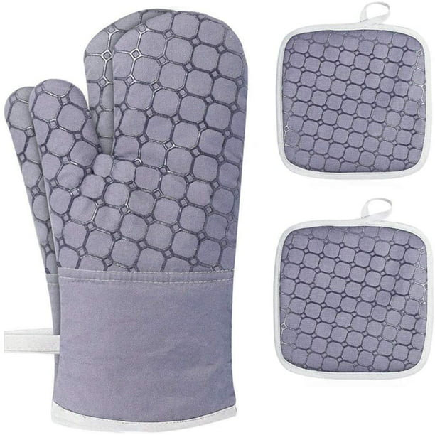 Silicone Oven Glove Kitchen Cooking Heat Resistant Insulate Pot Holder Purpl